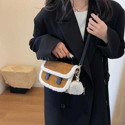 Winter Plush Small Square Crossbody Handbag handbag-250126