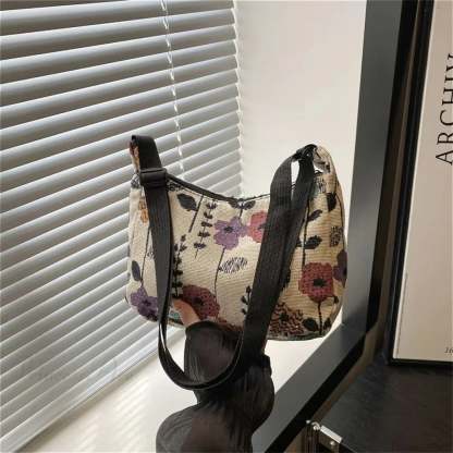 Winter Prints Crescent Cloth Crossbody crossbody-250126