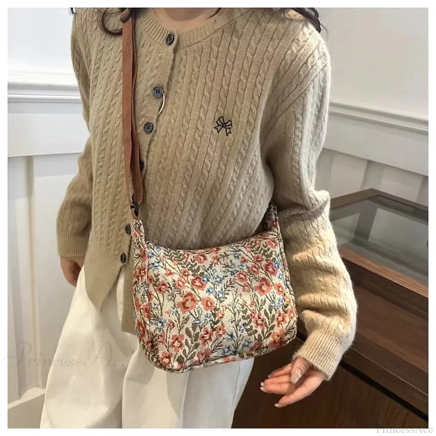 Winter Prints Crescent Cloth Crossbody crossbody-250126