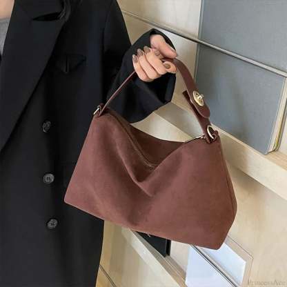 Autumn Winter Matte Suede Cow Leather Handbag handbag-250126
