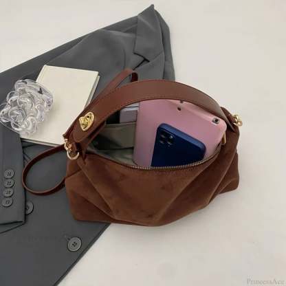 Autumn Winter Matte Suede Cow Leather Handbag handbag-250126