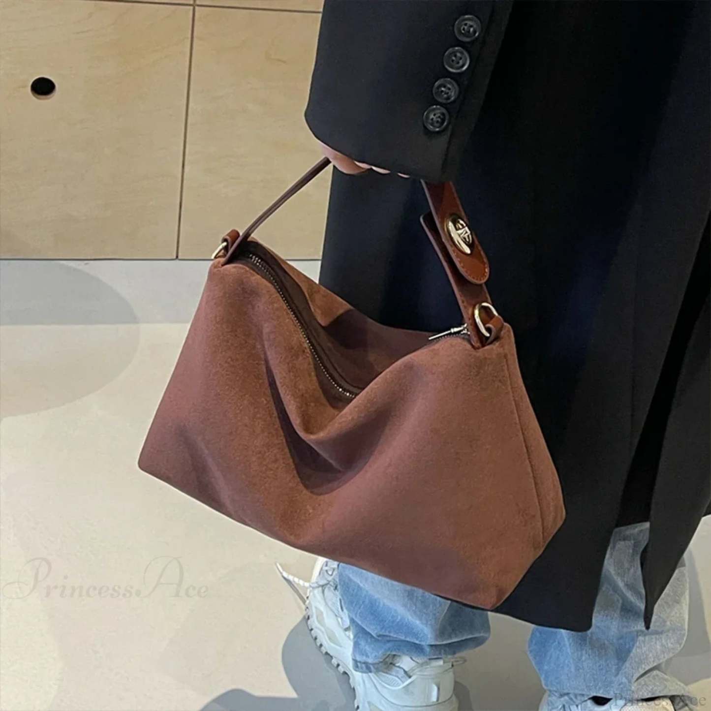 Autumn Winter Matte Suede Cow Leather Handbag handbag-250126