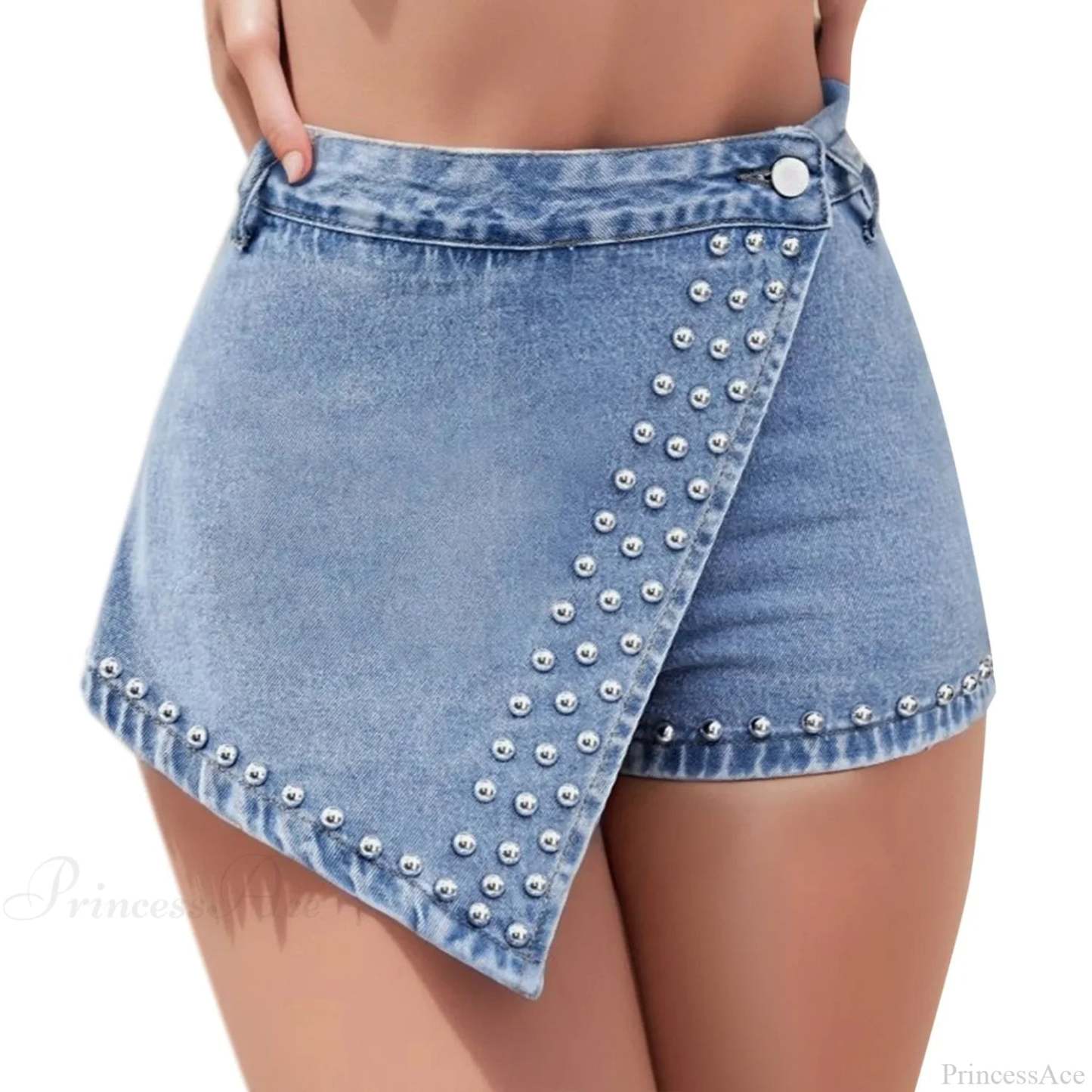 Wrap IrRegular Skinny Denim Short short-250223