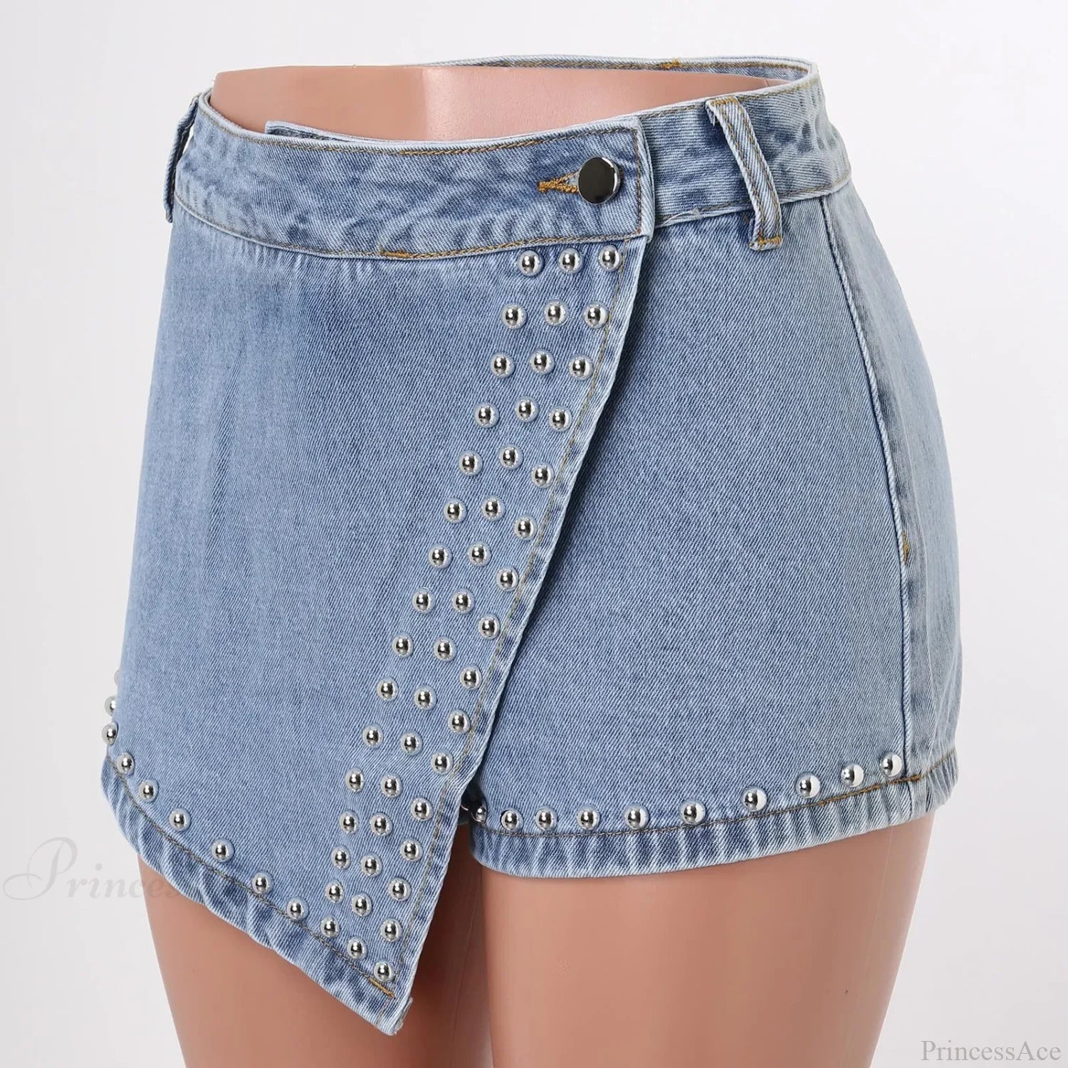 Wrap IrRegular Skinny Denim Short short-250223
