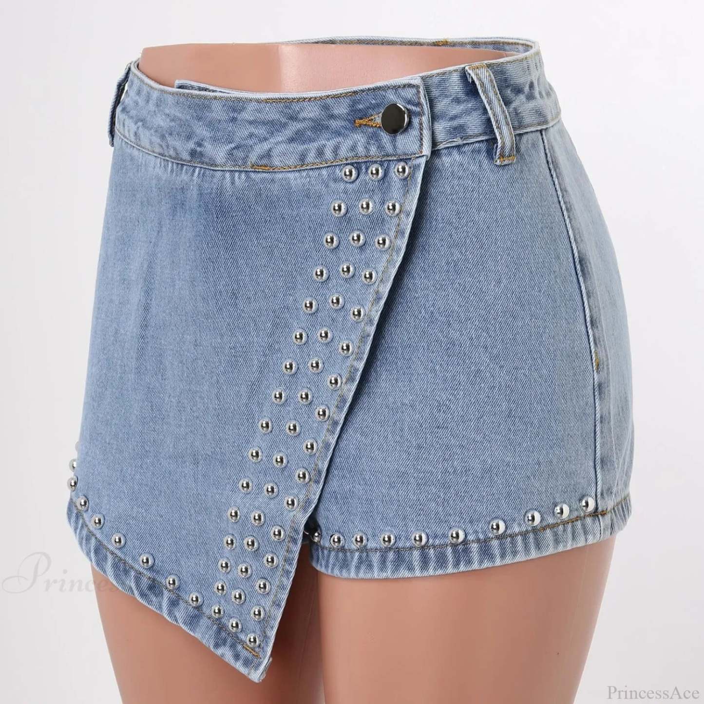 Wrap IrRegular Skinny Denim Short short-250223