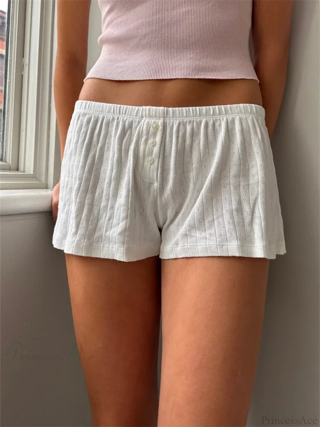 Y2K Button Lace Vintage Short short-250223