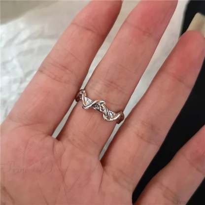 Dark Rebel Crimson Gem Cross Ring sliver10