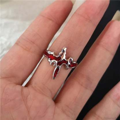 Dark Rebel Crimson Gem Cross Ring sliver2