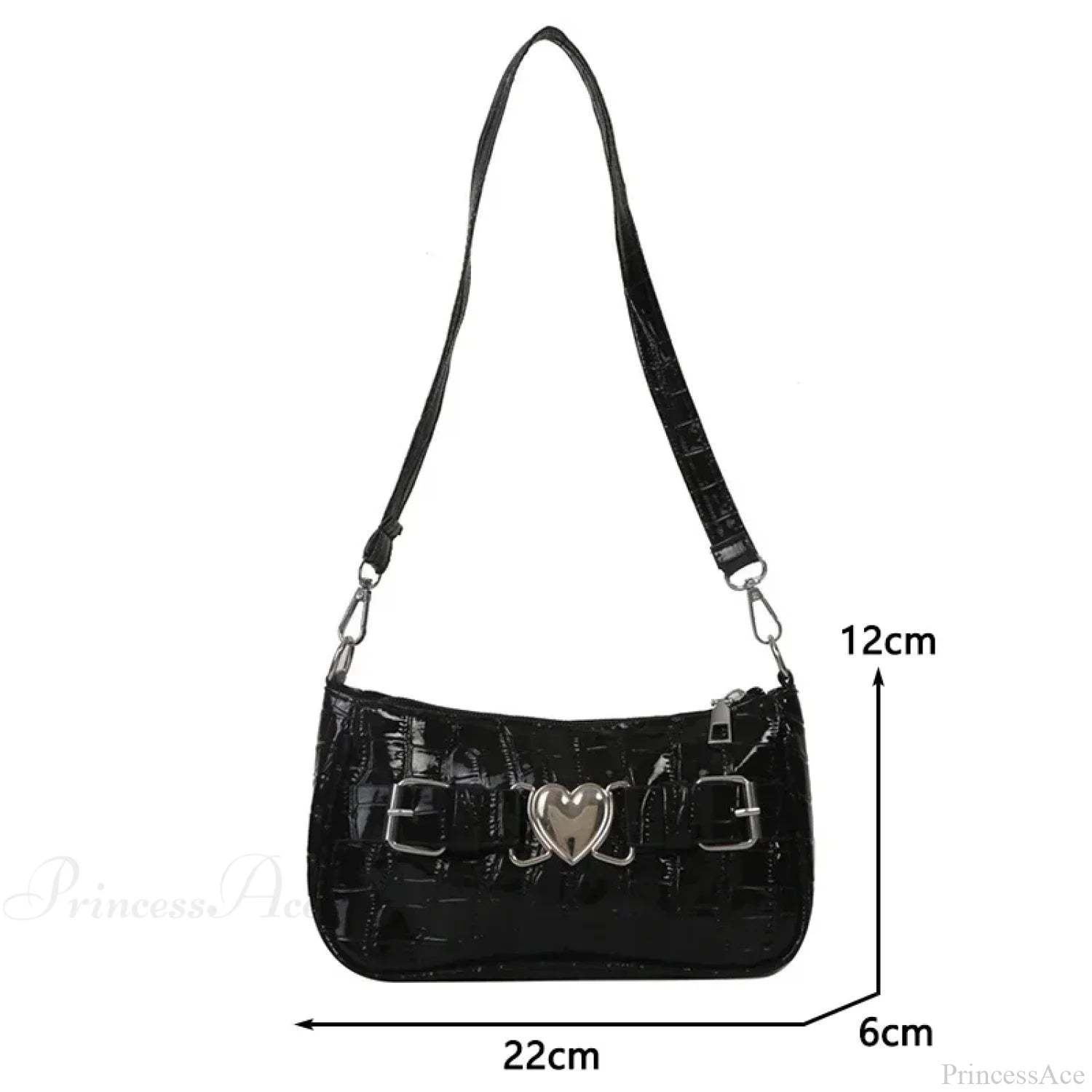 Y2K Peach Heart Leather Shoulder Bag shoulder-250126