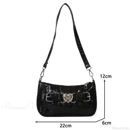 Y2K Peach Heart Leather Shoulder Bag shoulder-250126