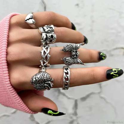 Y2K Rebel Rap Gothic Spider Ring