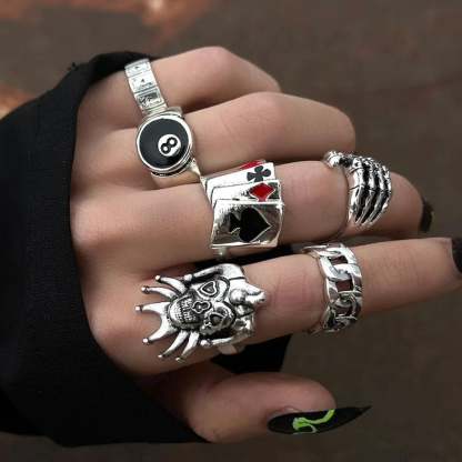 Y2K Rebel Rap Gothic Spider Ring