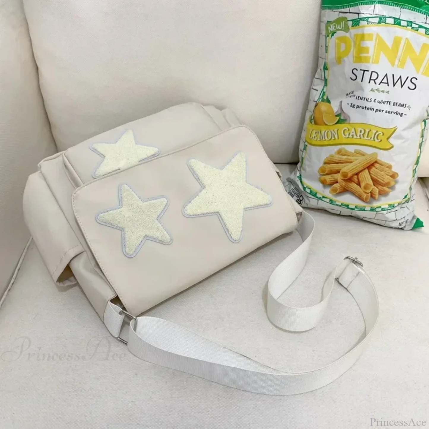 Star Pattern Y2K Casual Tote Shoulder Crossbody White crossbody-250126