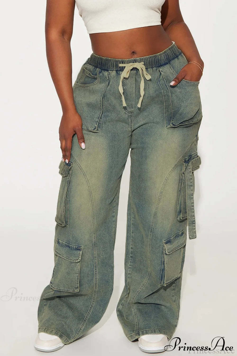 Y2K Street Hip-Hop Denim Cargo Pants