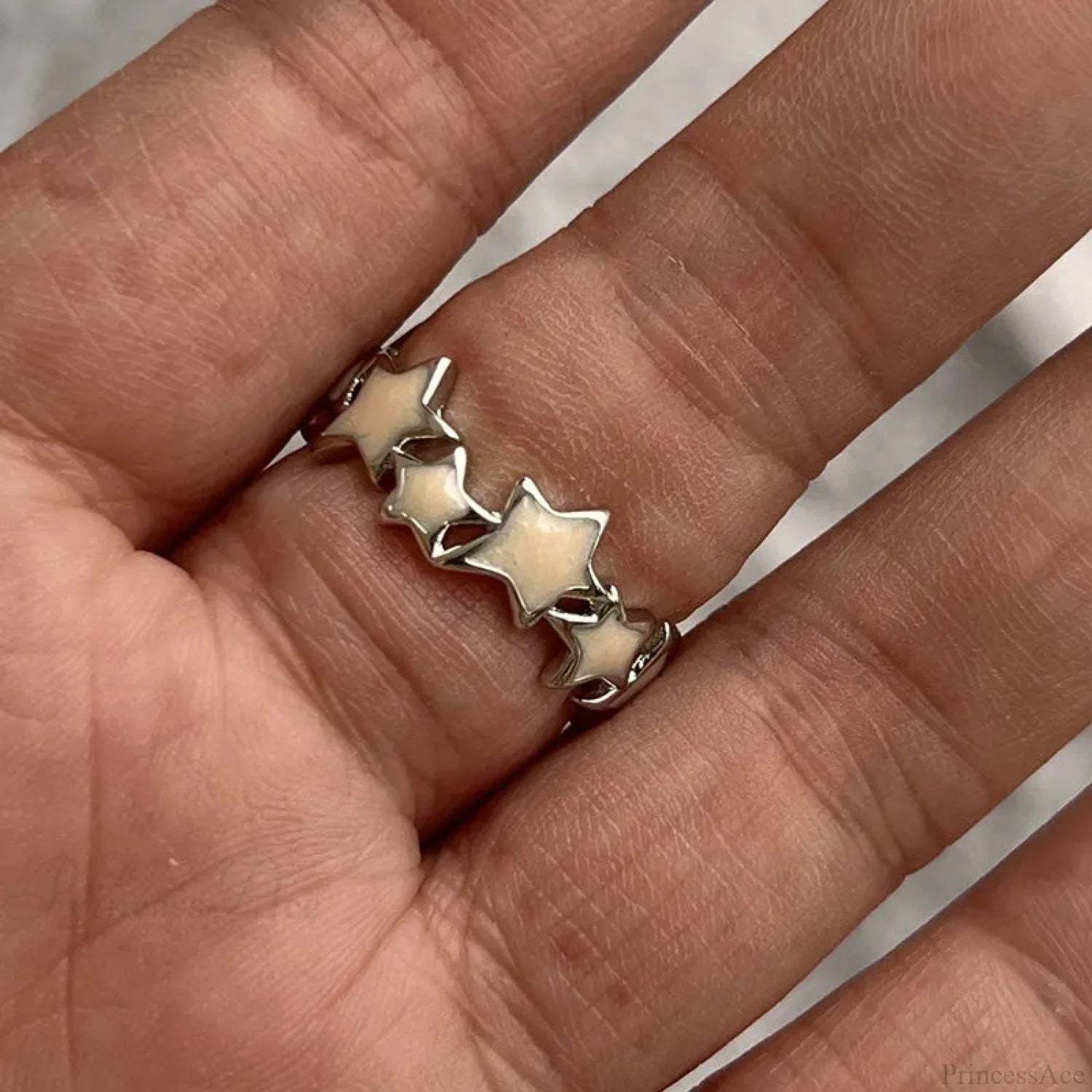 Y2K Transparent Heart Gothic Ring sliver14