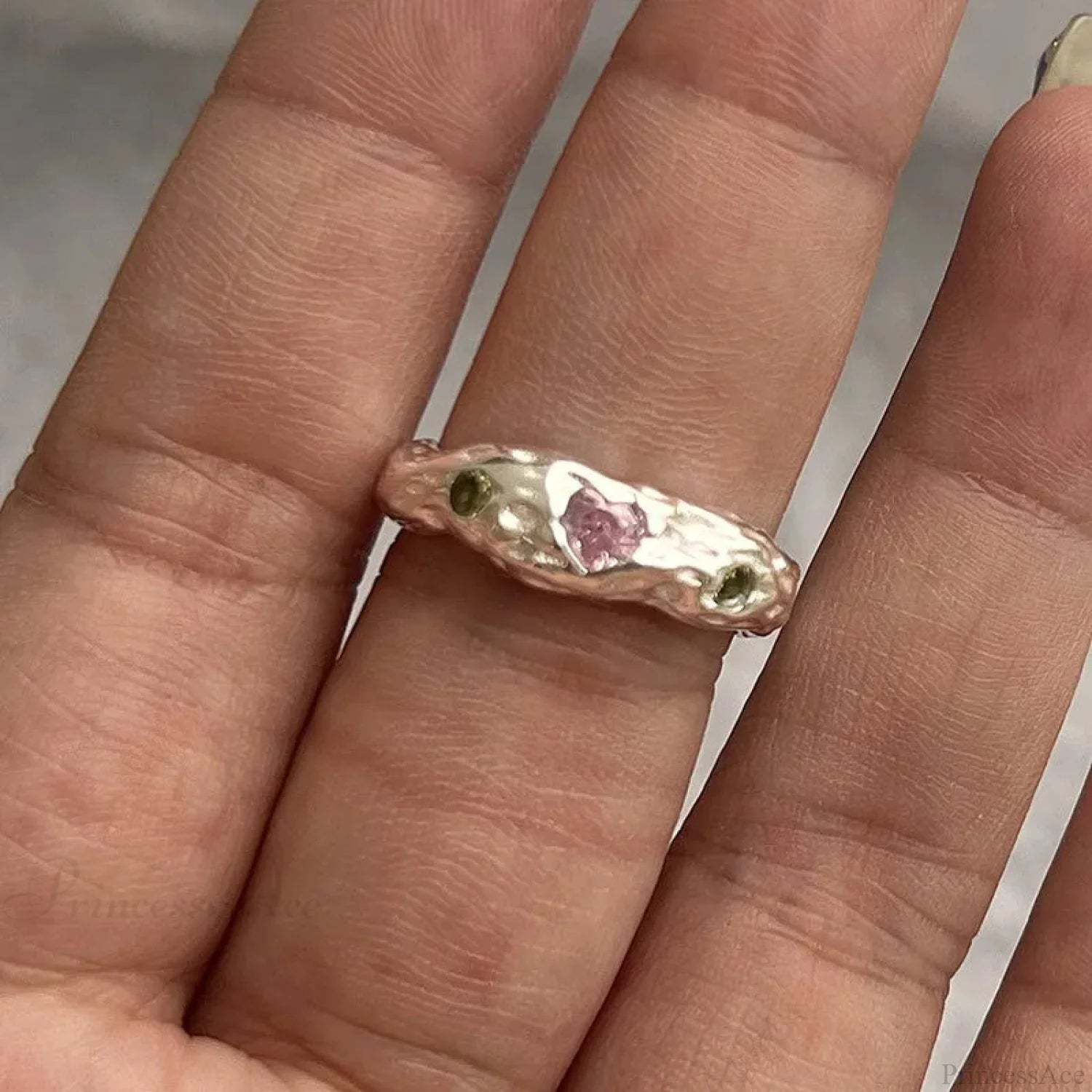 Y2K Transparent Heart Gothic Ring sliver2