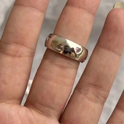 Y2K Transparent Heart Gothic Ring sliver6