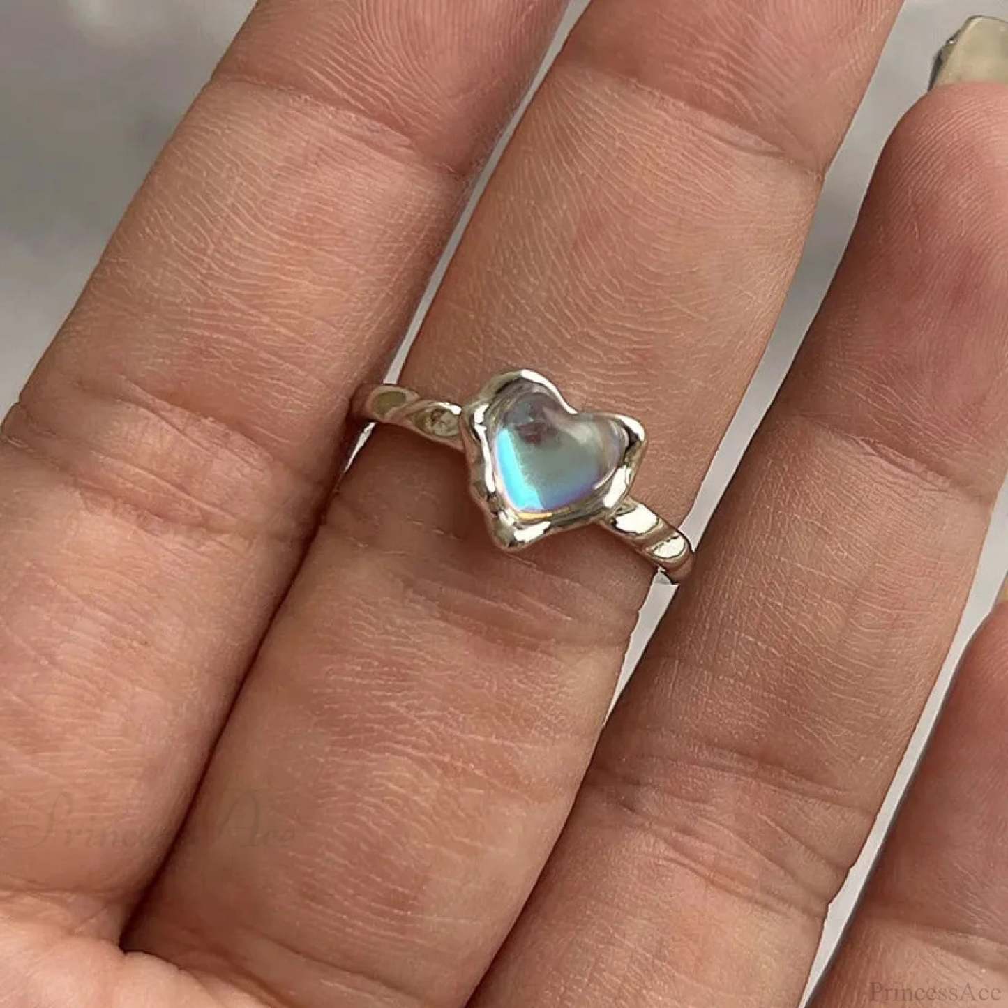 Y2K Transparent Heart Gothic Ring sliver7