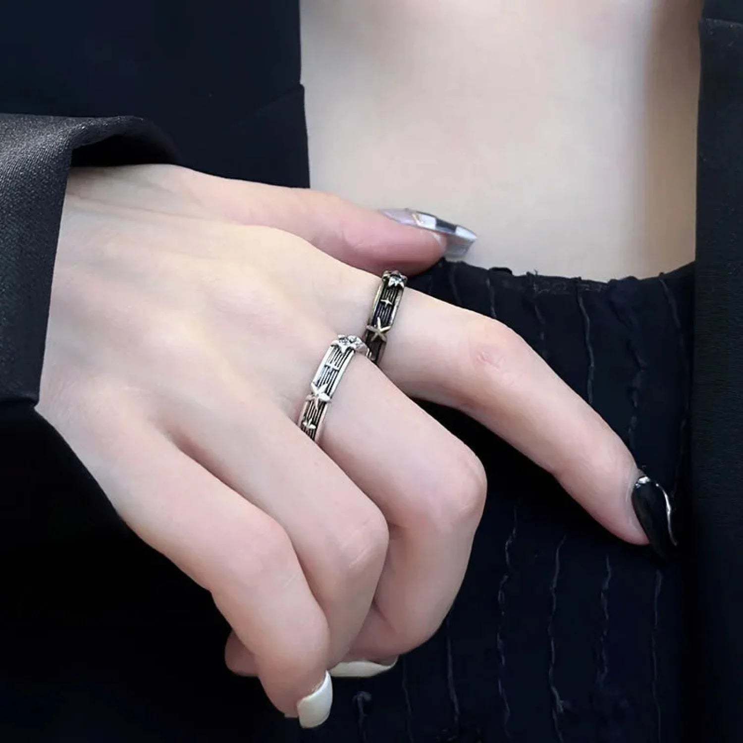 Y2K Vintage Gothic Hip Hop Circle black