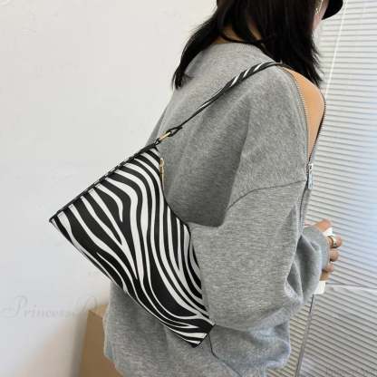 Zebra Print PU Leather Underarm Shoulder Bag shoulder-250126