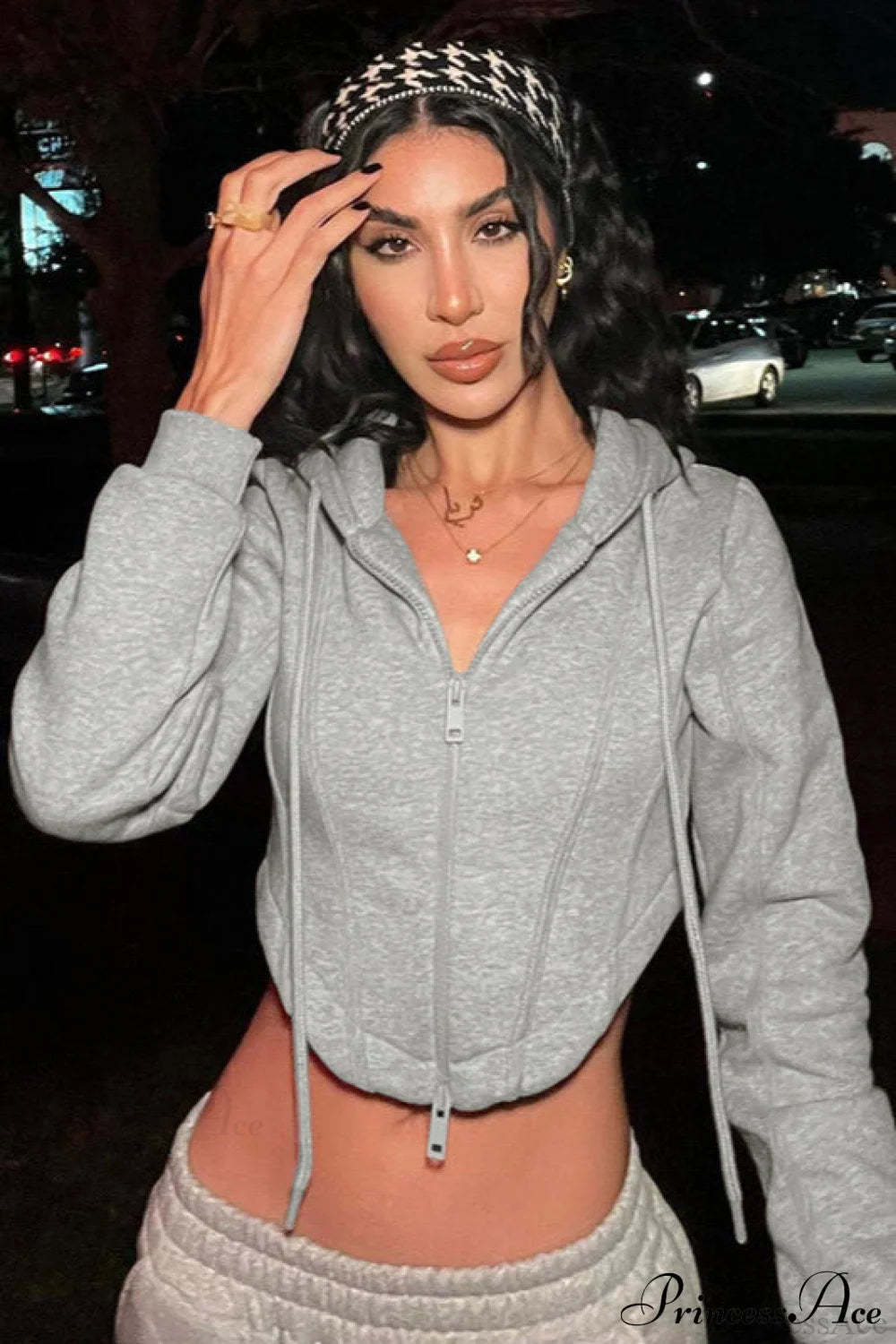 Zip Short Solid Cardigan Hoodie