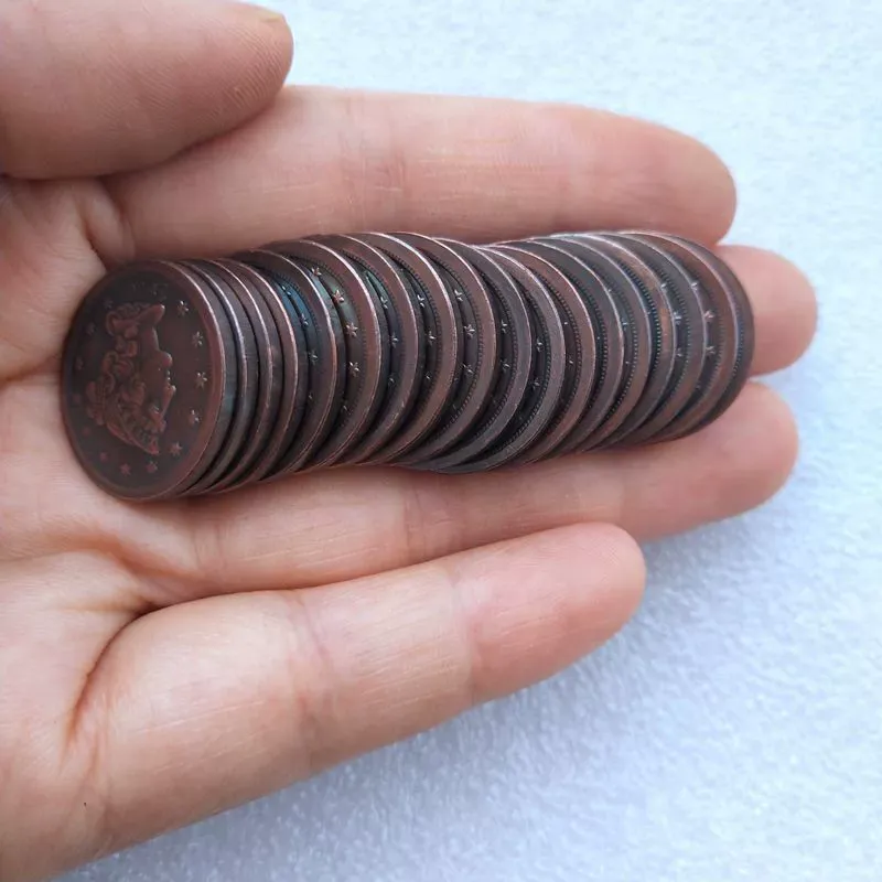 1840-1857 Purple Copper Half Cent - Rare Antique U.S. Coin, Ideal for Collectors