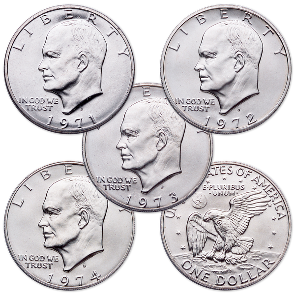 1971-1976 40% Silver Clad Eisenhower Dollar Set