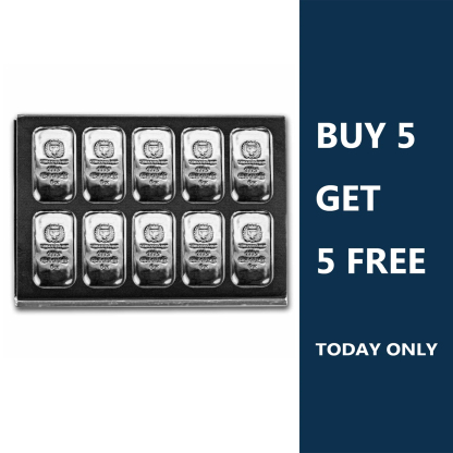 Last Day 60% OFF🔥 【 LOT OF 10 】 Germania Mint 1 oz Cast .9999 Fine Silver Bar - New In Stock