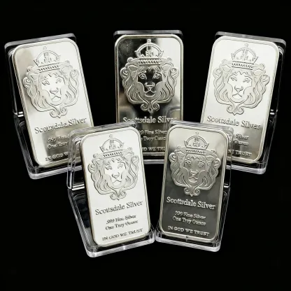 🦁Frenzy-1 oz Scottsdale Mint Crowned Lion Silver Bar
