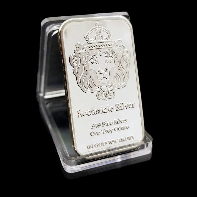🦁Frenzy-1 oz Scottsdale Mint Crowned Lion Silver Bar
