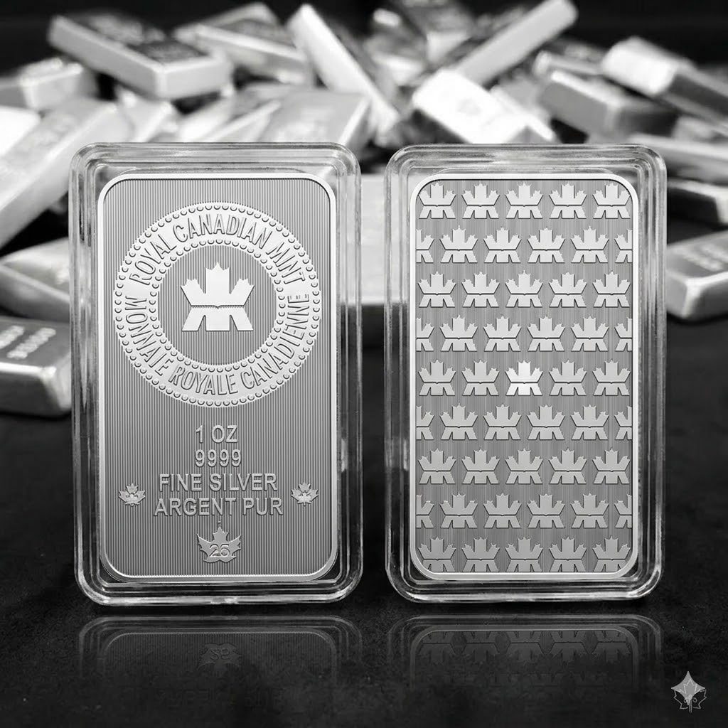 🍁2025 CANADA PREMIUM SILVER BULLION RCM Assay Packaging 1oz .9999 Silver Bar