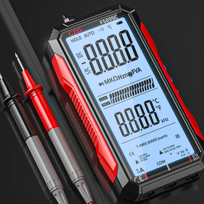 Dobíjací digitálny multimeter s USB - True RMS, automatické prepínanie rozsahu a podsvietený LCD displej, CAT III 1000V