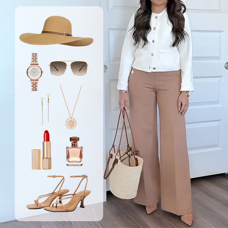 🔥 Dámské kalhoty Plus Size s vysokým nártem a širokými nohavicemi