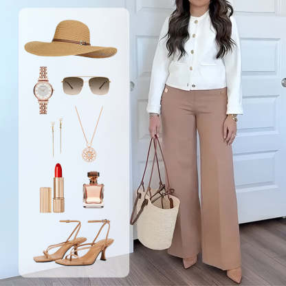 🔥 Dámské kalhoty Plus Size s vysokým nártem a širokými nohavicemi