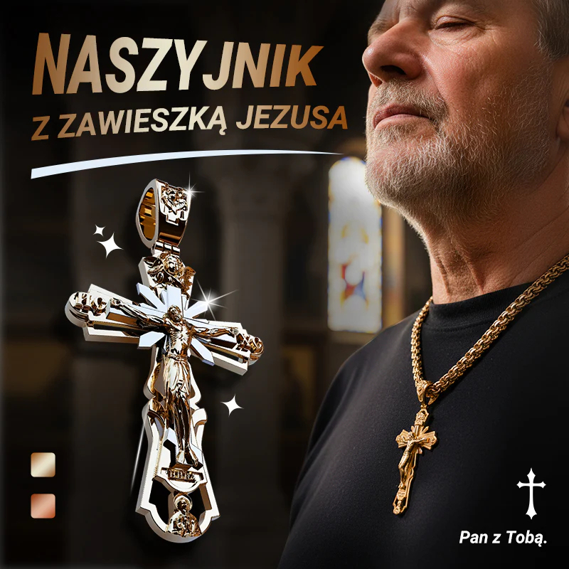 Naszyjnik z zawieszką przedstawiającą Jezusa