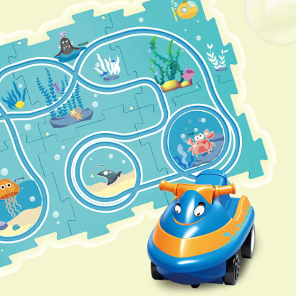 Detská vzdelávacia hracia sada s autodráhou a puzzle