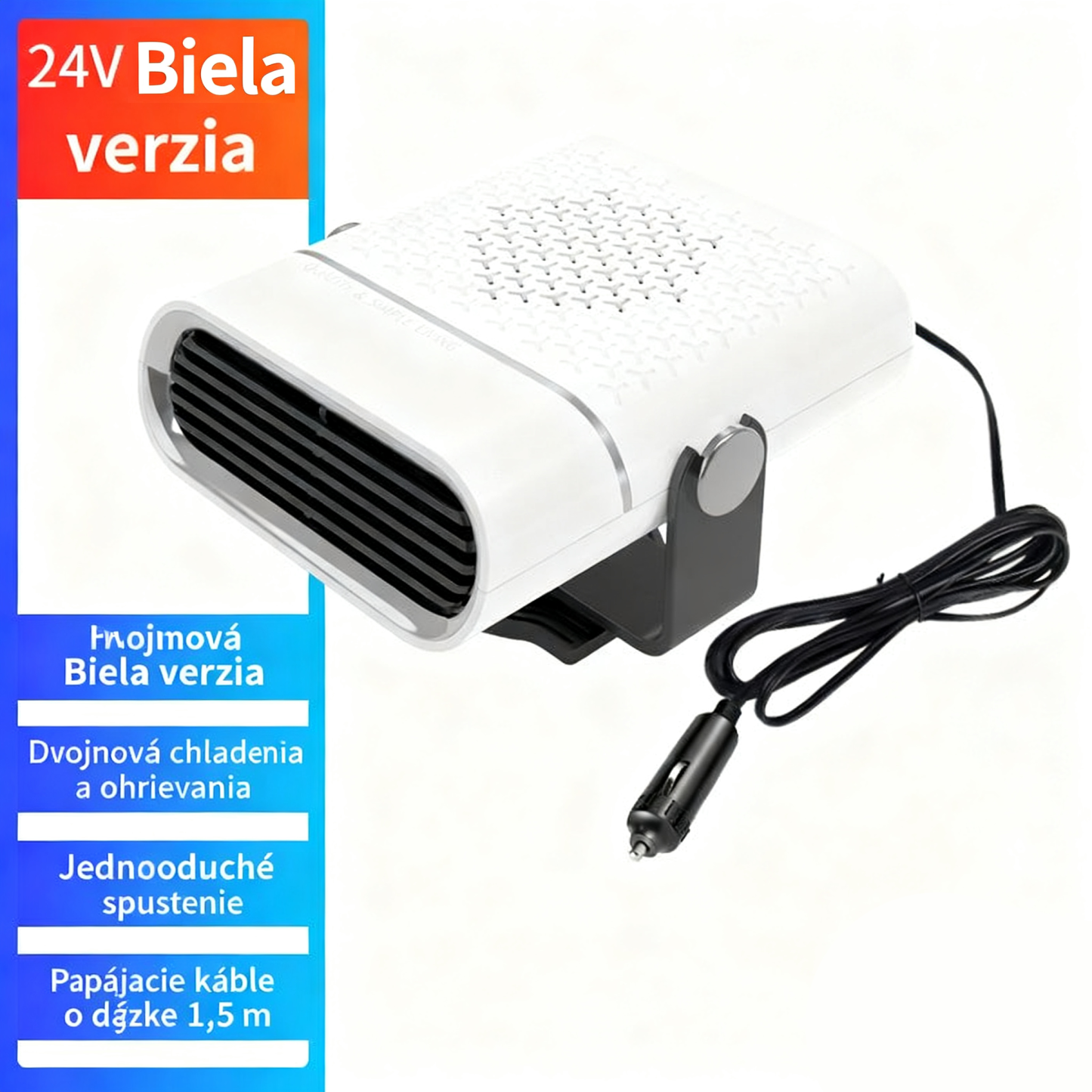 🚗🔥 Prenosný ohrievač a ventilátor do auta 2 v 1 - 360 ° rotácie, rýchle rozmrazovanie, kúrenie a chladenie, ultratichý a jednoduchý pre všetky ročné obdobia!