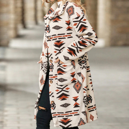 Dámska teplá mikrovlaknita fleece bunda s potlačou