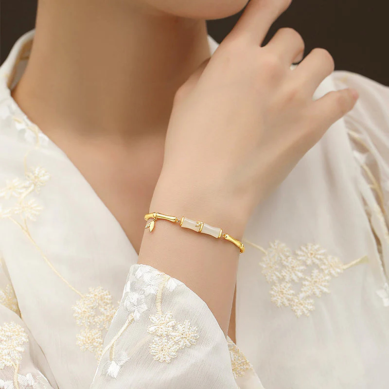 Dámsky bambusový náramok s retiazkou 📿💦