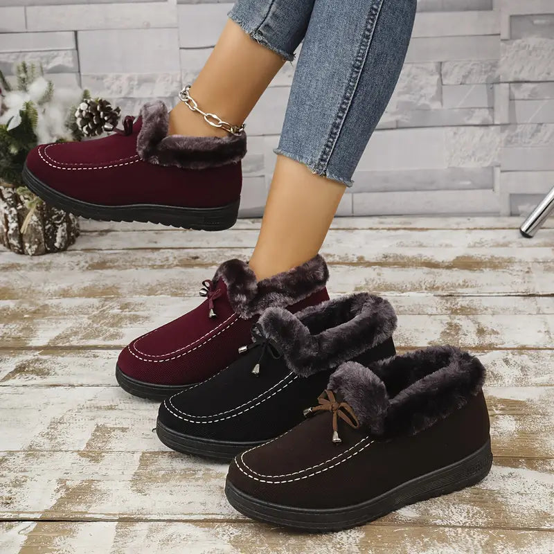 🔥Posledná akcia - zľava 50 % - dámske, teplé, ploché topánky s vlnenou podšívkou a protišmykovou podrážkou