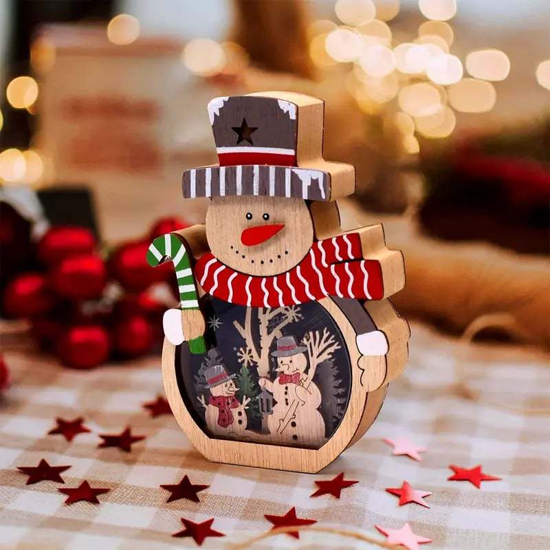 Świąteczne dekoracje nocne z bałwanem i Mikołajem do wnętrz, dekoracje świąteczne 2026