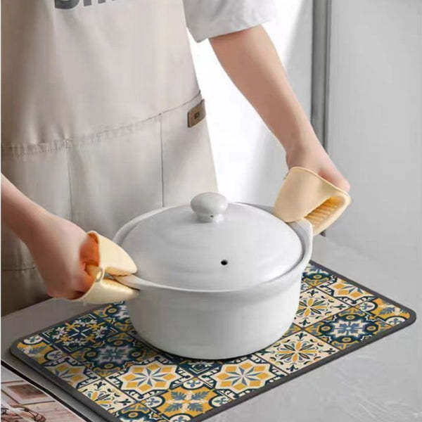 Vintage odkvapkávacia podložka – savá, odolná voči oleju, protišmyková a tepluvzdorná