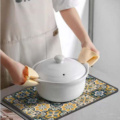 Vintage odkvapkávacia podložka – savá, odolná voči oleju, protišmyková a tepluvzdorná