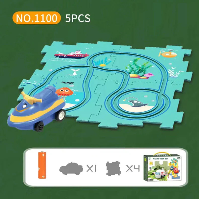 Detská vzdelávacia hracia sada s autodráhou a puzzle