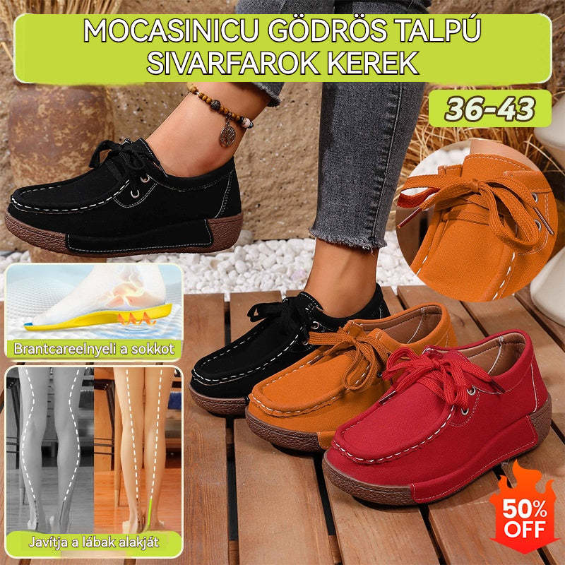 🔥🌟【50% zľava】Dámske topánky s hrubou podrážkou a okrúhlou špičkou - Pohodlné a moderné topánky s oporou pre chodidlo, ktorá tlmí nárazy a pomáha udržiavať správne držanie tela.