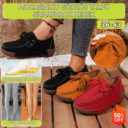 🔥🌟【50% zľava】Dámske topánky s hrubou podrážkou a okrúhlou špičkou - Pohodlné a moderné topánky s oporou pre chodidlo, ktorá tlmí nárazy a pomáha udržiavať správne držanie tela.