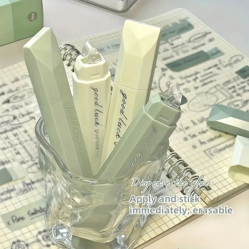 4pcs     double sided tape roller design easy to apply and stick convenient and fast comfortable to grip suitable for diy accounting office supplies note pasting Product details 1