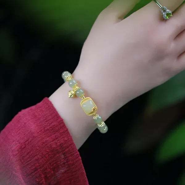 💞 - Náramok pre šťastie z nefritu Wada