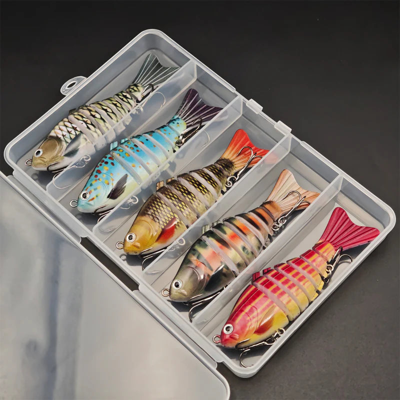 🔥🎣 Profesionálna, segmentovaná plávajúca nástraha – Ručne vyladený pohyb, 3x silnejšie háčiky, testované na ostriežoch na jazere Lake Fork 🐟