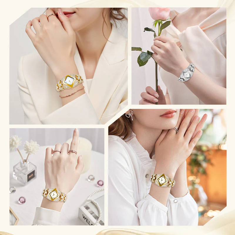 💎Dámske retro quartzové hodinky s trblietavými kamienkami⌚
